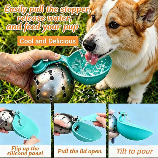 Portable Dog Water Bottle with Bowl