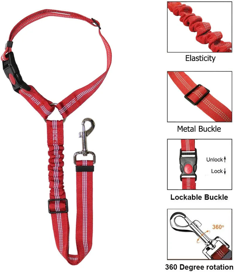 New Solid Two-in-one Pet Car Seat Belt Dog Harness Leash BackSeat Safety Belt Adjustable for Kitten Dogs Collar Pet Accessories