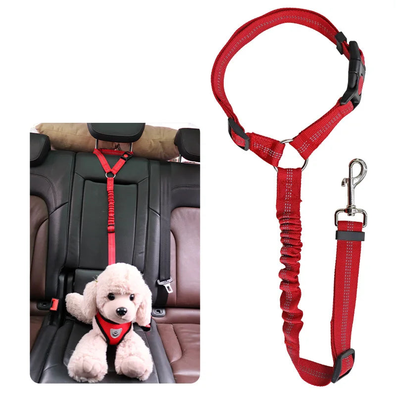 New Solid Two-in-one Pet Car Seat Belt Dog Harness Leash BackSeat Safety Belt Adjustable for Kitten Dogs Collar Pet Accessories